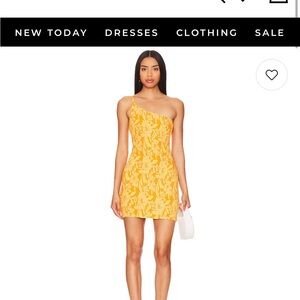 L*Space One-Shoulder Orange Floral Mini Dress